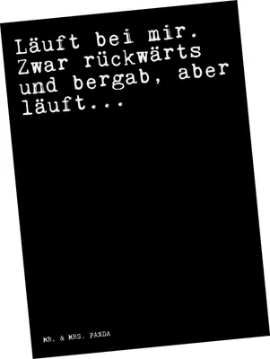 Produktbild von Mr. & Mrs. Panda Postkarte Läuft bei mir. Zwar... - Schwarz - Geschenk, Postkarten, Sprüche, Lustig, Ansichtskarten, Fotokarte, Spruch Weisheiten Zitate Weisheit Worte