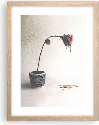 Produktbild von Gerahmtes Poster - Rahmen in heller Eiche - Symbol Rose Leiden - 30x40 cm - Wand Bild - Wanddeko - Wandbilder - Kunstposter - Wandposter - Bilderrahmen - Bilder - Kunstdruck - P2NPA30x40-4501