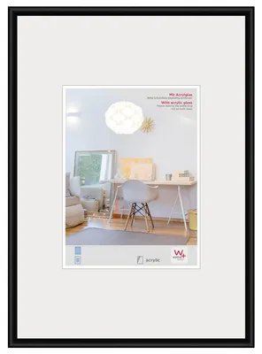 Zdjęcie produktu dla Rama Walther z tworzywa sztucznego, seria New Lifestyle, 30x40 cm, czarna, z szybą akrylową