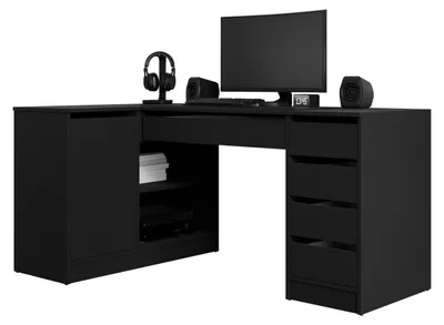 Produktbild von MIRJAN24 Eckschreibtisch / Schminktisch Ada, Elegante Kosmetiktisch, Frisiertisch, Modern Schlafzimmer (Schwarz)