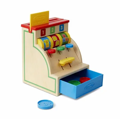 Produktbild von Holzspielzeug Registrierkasse Melissa & Doug 13378 Spin und Swipe mit 3 Spielmnzen