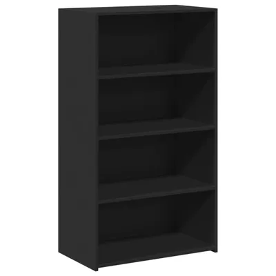 Image de Buffet haut noir 70x41x124 cm bois d'ingénierie