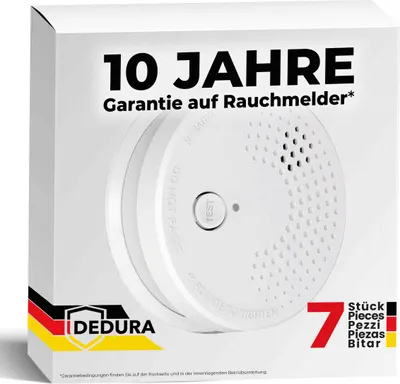 Produktbild von Dedura Rauchmelder Set (7 Stück), DIN EN 14604, Rauchwarnmelder inkl. Batterie
