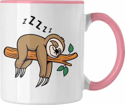 Produktbild von Trendation - Süßes Faultier Grafik Tasse Geschenk für Jugendliche und Langschläfer Geschenkidee (Rosa)