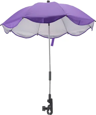 Produktbild von 14in Universal Kinderwagen Parasol mit UV -Schutz verstellbarer Baby Regenschirm lila (Silberkleber)