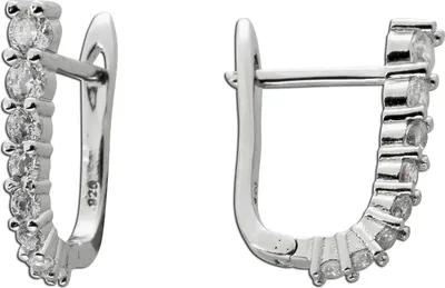 Produktbild von Creolen Ohrringe Sterling Silber 925 weiße Zirkonia