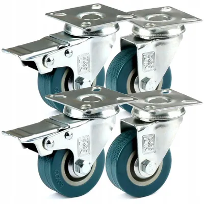 Produktbild von H&S Lenkrollen 4er Set 50mm 200kg Schwerlast mit Bremse