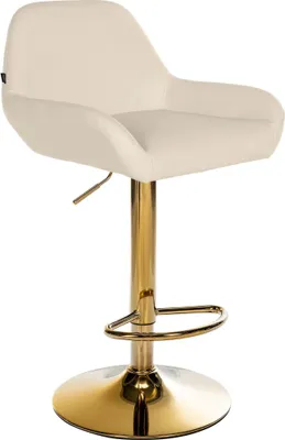 Produktbild von CLP Barhocker Braga Kunstleder-Bezug mit Goldgestell, höhenverstellbar und drehbar creme