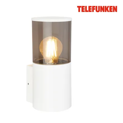 Image de Telefunken Lampe LED murale, protection contre les éclaboussures et la poussière, on/off, blanc, dimensions : 24 x 10,5 x 12,5 cm