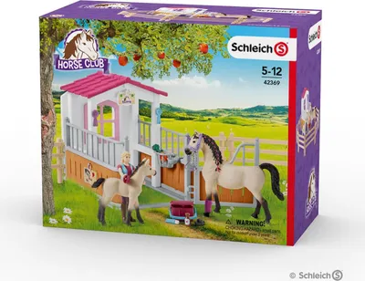 Produktbild von Schleich - Tierfiguren, Pferdebox mit Arabern und Pferdepflegerin; 42369