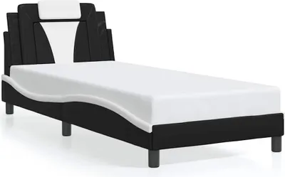 Produktbild von vidaXL Bettgestell "Viana" ohne Matratze Schwarz und Weiß 90x200 cm Kunstleder