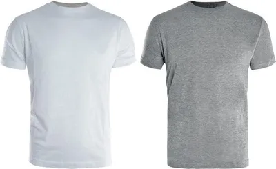 Image de Lot De 2 Tee-Shirts De Travail Bicolore Blanc / Gris, Taille M