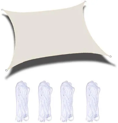 Immagine prodotto di Tenda da sole rettangolare 3x6 m - Tenda da sole in HDPE traspirante 185 g/m² - Rete da sole rettangolare 6x3 m con protezione UV per terrazza - Giardino - Esterno - Bianco