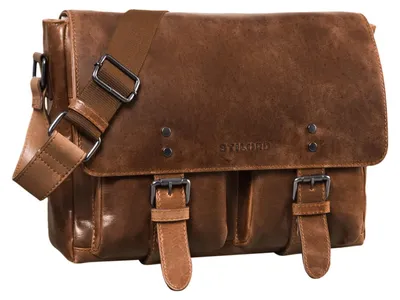 Productafbeelding van Lederen aktentas voor een 13-inch laptop, bruin