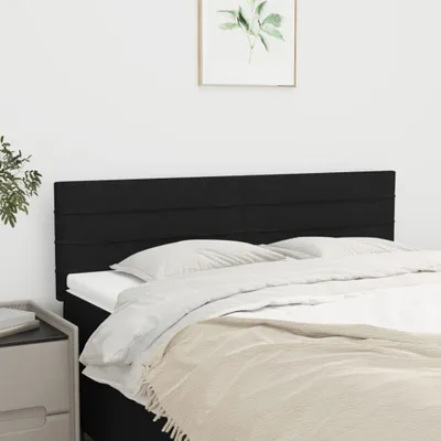 Image de Têtes de lit design 2 pcs. noir 72x5x78/88 cm Tissu - Têtes de lit 2025 Neu7683233 1parcel