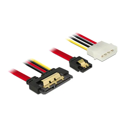 Produktbild von DELOCK SATA-Kabel SATA III + Molex 4Pin -> SATA 22Pin 0.30m