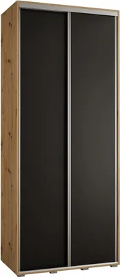 Produktbild von MEBLE KRYSPOL Cannes 1 Schrank mit 2 Schiebetüren - 205,2x110x60 cm - Artisan Schwarz Silber