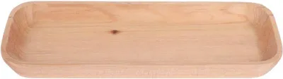 Obrázek produktu pro Čtvercová podnosová deska z dřeva, dřevěný podnos na čaj a jídlo, servírovací tác na jídlo a nápoje (20,5 * 8 * 2 cm, železné dřevo)