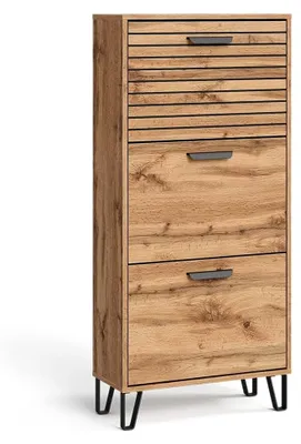 Produktbild von Schuhkipper Amber, Eiche Wotan, 62 x 130 cm mit 3 Fächern