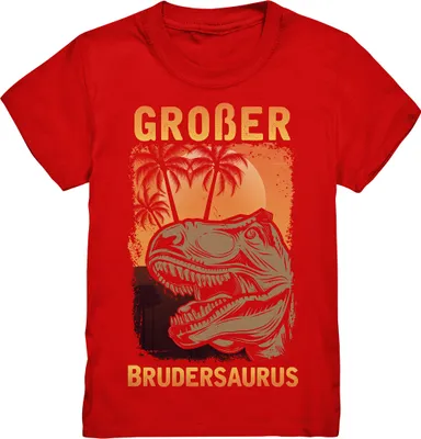 Produktbild von Dinosaurier T-Rex Großer Bruder T-Shirt – Red / 98/104 (3-4)