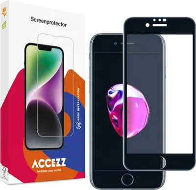 Produktbild von Accezz Full Cover Screen Protector aus gehärtetem Glas iPhone SE (2022 / 2020) / 8 / 7 / 6(s)