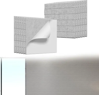 Image de UISEBRT 12x Panneaux acoustiques 30x30cm aspect brique gris clair, Panneaux muraux insonorisants, Isolation phonique haute densité, Absorbeur de son pour home cinéma studio bureau