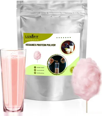 Produktbild von Zuckerwatte Rosa Veganes Protein Eiweiß Pulver Zuckerfrei 1 kg