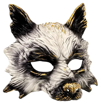 Immagine prodotto di Maschera da lupo per adulti grigio-oro - Taglia unica
