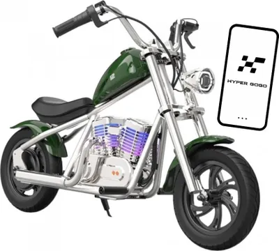 Obrázek produktu pro Hyper Gogo Pioneer C12 APP Dětská el. motorka s aplikací, BT, RGB podsvícení, zelená