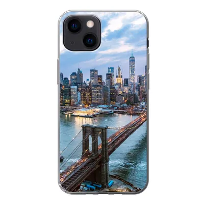 Produktbild von MuchoWow® Handyhülle Schutzhülle Hülle für iPhone 13 mini New York - Skyline - Brücke Silikon Softcase Handy Hülle - Softcase