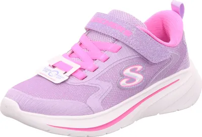 Produktbild von Skechers Kinder-Mädchen-Sneaker-Slipper-Klettschuh WAVY 92 Lila-Weiß, Farbe:rot, EU Größe:281/2