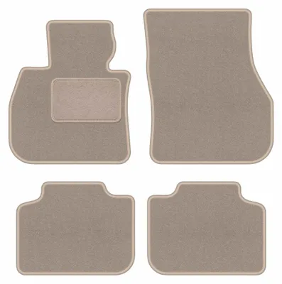 Produktbild von Velours-Fußmatten für BMW X1 U11 2022- (Crossover) – 4-tlg, Beige, passgenau – Wielganizator LUX