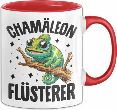 Produktbild von Chamäleon Tasse Geschenk Chamäleon Flüsterer (Rot)