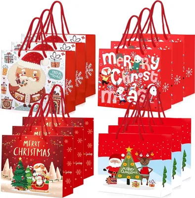 Produktbild von Weihnachtsdekoration Set 12 Stück Dekorationsbeutel Rot