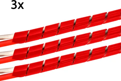 Produktbild von TPFNet 3er Pack Premium Spiral-Kabelschlauch 12-75mm, Rot, 10m