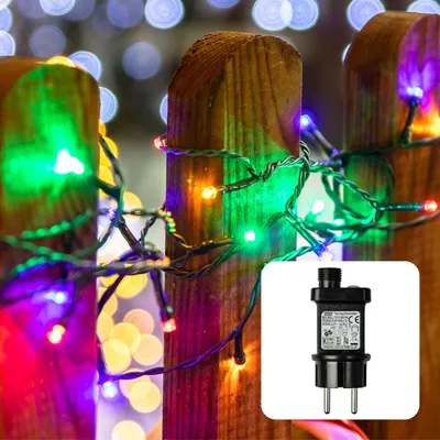 Produktbild von Lichterkette bunt RGB Deko Beleuchtung 80 LED Außen Outdoor GartenTrafo Party