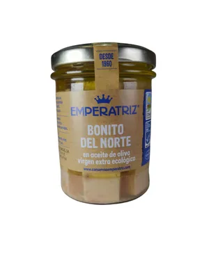 Produktbild von WEISSER THUNFISCH, MSC-FILETS IN -OLIVENÖL EXTRA VIRGIN, 200 g (130 g) (GLAS) – EMPERATRIZ