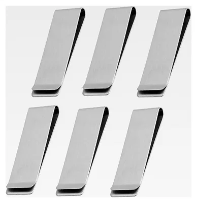 Produktbild von Edelstahl-Geldklammern, Geld- und Kartenhalter, Robuste und schlanke Geld- und Kartenhalter, Minimalistische Geldbörsenklammern, 6 Stück