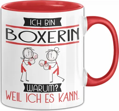 Produktbild von Boxerin Tasse Geschenk Ich Bin Boxerin Warum Weil Ich Es Kann Geschenkidee Geburtstag (Rot)