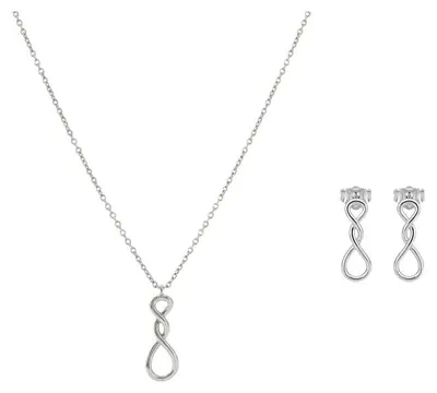 Produktbild von Infinitra Schmuckset 925 Silber – Unendlichkeits Anhänger & Ohrstecker