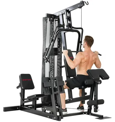 Produktbild von Kraftstation Fitnessstation mit Latzug Butterflystange 65kg Gewichten Seil bis zu 120kg