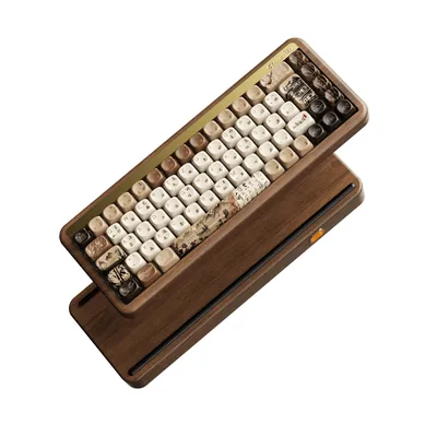 Produktbild von AKKO MU01 Joy of Life Gaming Tastatur RGB - Walnuss Gehäuse Rosewood - Tastatur