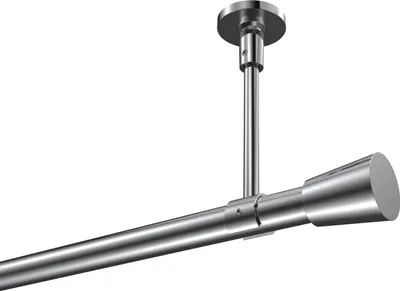 Produktbild von Interdeco Gardinenstange / Vorhangstange Chrom, Typ Sonette Sitra (Konus) ohne Ringe, Deckenmontage, 20 mm Ø 1-läufig, 160 cm