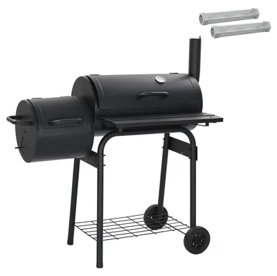 Image de vidaXL, Barbecue d'extérieur, 103 x 60 x 113 cm, Acier, Noir