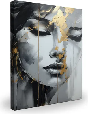 Produktbild von Leinwandbild Wandbild Frau PORTRÄT Gesicht Abstraktion Glamour Wanddekoration Br. 80 cm x Hö. 120 cm