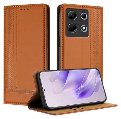 Obrázek produktu pro Pouzdro pro Infinix Note 30 5G/4G kožené flipové pouzdro s funkcí stojánku Hnědý