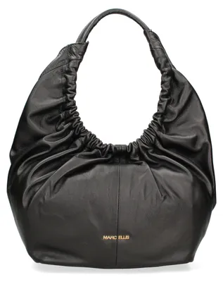 Imagen del producto de Bolso de hombro para mujer, de cuero genuino, diseño dorado, elegante, fabricado en Italia. Dimensiones: 39 x 24 cm