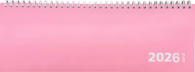 Produktbild von 2026 ADINA Tischquerkalender 1W2S pink Kartondeckel 30x10cm