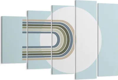 Produktbild von Bild auf Leinwand - Leinwandbild - 5 Teile - Formen Rad Linien - 150x100cm - Wand Bild - Wanddeko - Wandbilder - Leinwanddruck - Bilder - Wanddekoration - Leinwand bilder - Wandbild - EG150x100-4608