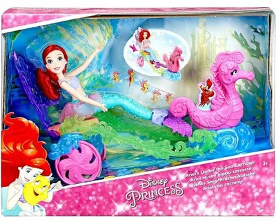 Image de Poupee princesse ariel la petite sirene et son hippo-carrosse - disney - hasbro - e1699